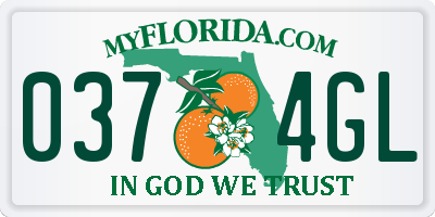 FL license plate 0374GL