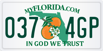 FL license plate 0374GP