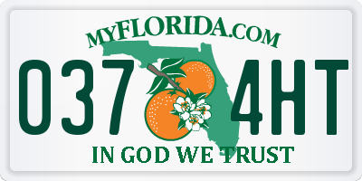 FL license plate 0374HT