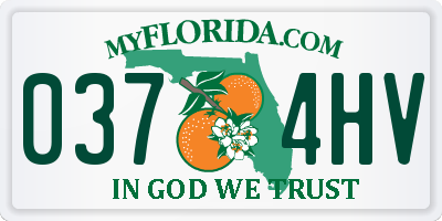 FL license plate 0374HV