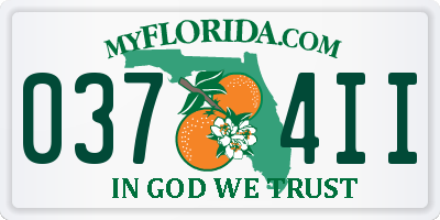 FL license plate 0374II