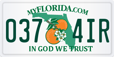 FL license plate 0374IR