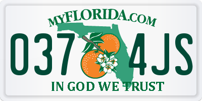 FL license plate 0374JS