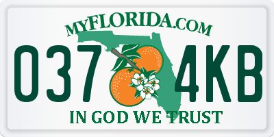 FL license plate 0374KB