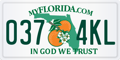 FL license plate 0374KL