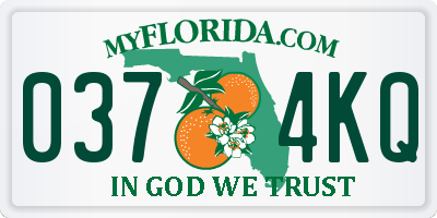 FL license plate 0374KQ