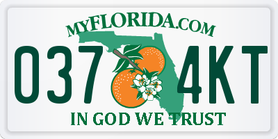 FL license plate 0374KT