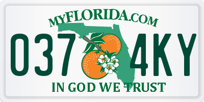 FL license plate 0374KY