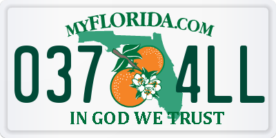 FL license plate 0374LL