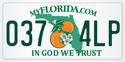 FL license plate 0374LP