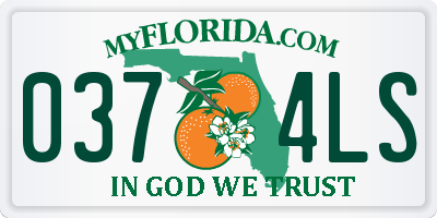 FL license plate 0374LS