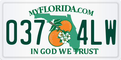 FL license plate 0374LW