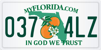 FL license plate 0374LZ
