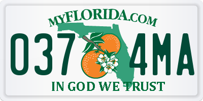 FL license plate 0374MA
