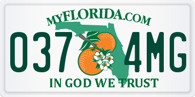 FL license plate 0374MG