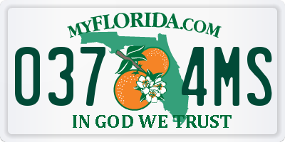 FL license plate 0374MS