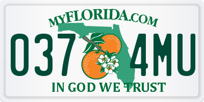 FL license plate 0374MU