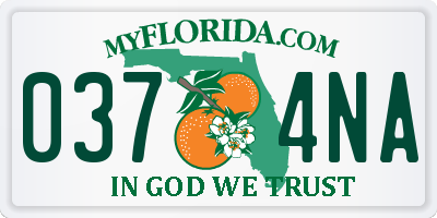 FL license plate 0374NA