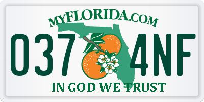 FL license plate 0374NF