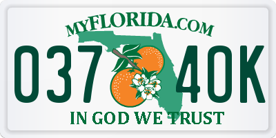 FL license plate 0374OK