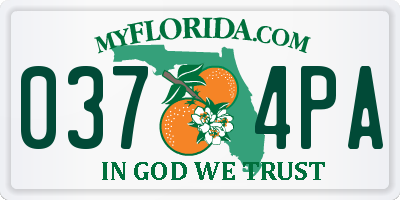 FL license plate 0374PA
