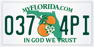 FL license plate 0374PI