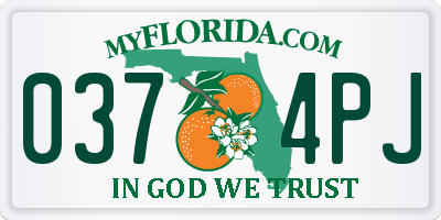 FL license plate 0374PJ
