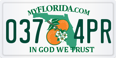 FL license plate 0374PR