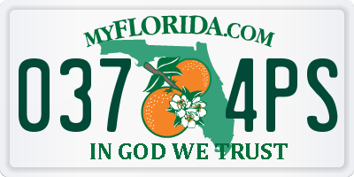 FL license plate 0374PS