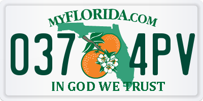 FL license plate 0374PV