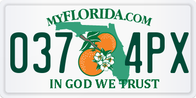 FL license plate 0374PX