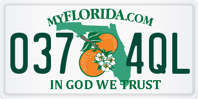 FL license plate 0374QL