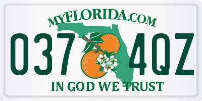 FL license plate 0374QZ