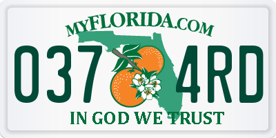 FL license plate 0374RD
