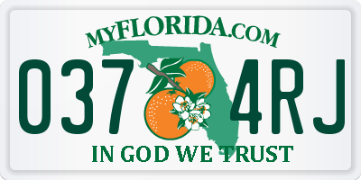 FL license plate 0374RJ