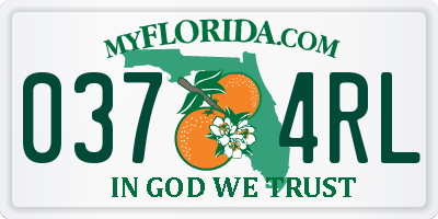 FL license plate 0374RL