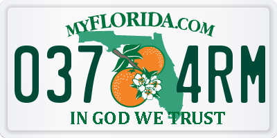 FL license plate 0374RM