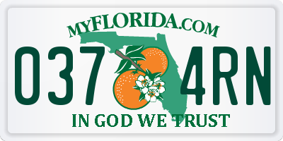 FL license plate 0374RN