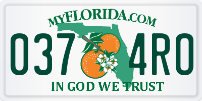 FL license plate 0374RO