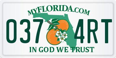 FL license plate 0374RT
