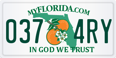 FL license plate 0374RY