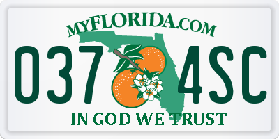 FL license plate 0374SC