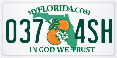 FL license plate 0374SH