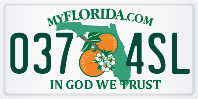 FL license plate 0374SL
