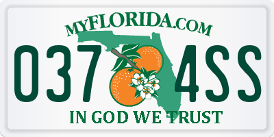 FL license plate 0374SS