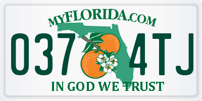 FL license plate 0374TJ