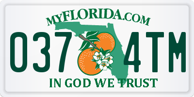 FL license plate 0374TM