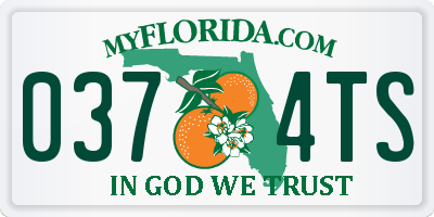 FL license plate 0374TS
