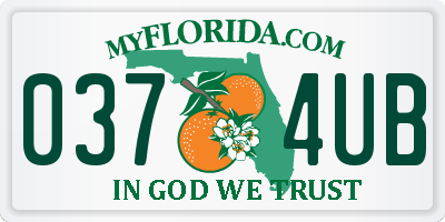 FL license plate 0374UB