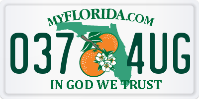 FL license plate 0374UG
